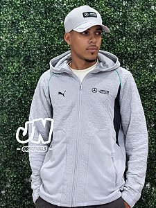 Jaqueta esportiva com gorro mercedes Petronas F1 AMG - Cinza