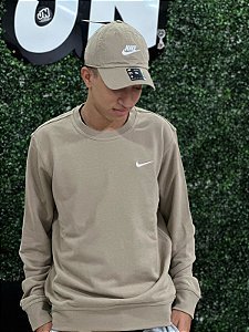 Blusão Nike Sportswear gola careca Club - Marrom