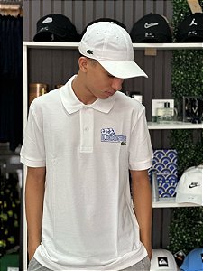 Polo Lacoste Flower Branca