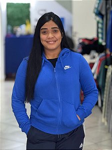 Blusão Nike Sportswear Club Fleece Feminino - Azul royal