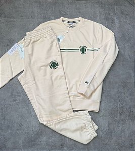 Conjunto Lacoste Paris Creme+Verde