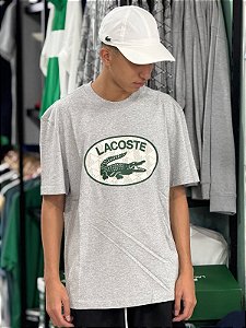 Camiseta Lacoste Monogram - Cinza