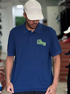 Polo Lacoste Flower- Azul Marinho