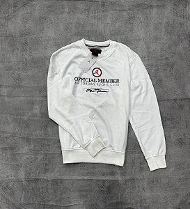 Moletom gola careca Buzo Nike Jordan Flight MVP - Branco