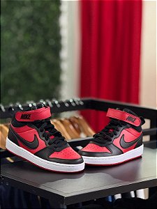 Nike Court Borough Mid 2 GS Preto/Vermelho