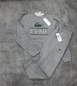 Conjunto lacoste since cinza