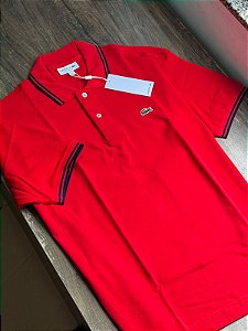 Polo lacoste vermelha +Azul marinho - PH1866-23-528
