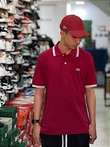 Polo lacoste vermelha + branca