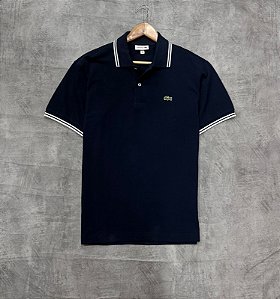 Polo lacoste - Azul marinho + Branco