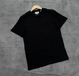 CAMISETA PRETA BASIC REGULAR FIT - LACOSTE