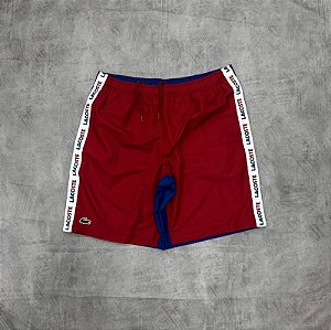 Bermuda lacoste sport letreito azul+vermelho