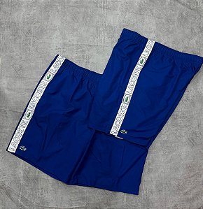 Bermuda lacoste sport letreiro azul royal