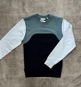Moletom Lacoste ColorBlock - Azul + Azul marinho