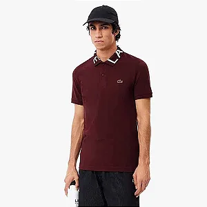 POLO LACOSTE GOLA ASSINALADA- VINHO
