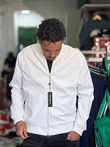 Jaqueta bomber couro branco