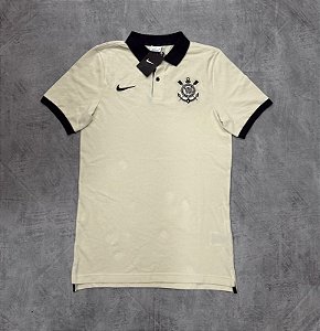 Camisa Polo Nike Sportswear Corinthians Masculina- Bege