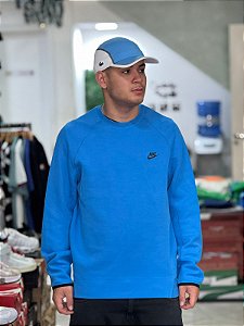 Moletom Gola careca Tech Fleece Crewneck Sweatshirt Blue Mens