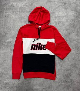 Moletom Nike Sportswear Club Fleece Hoodie Red White Black - HQ2477-657