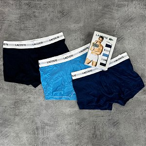 KIT CUECA LACOSTE COTTON STRECH 3 CORES