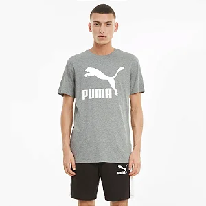 CAMISETA PUMA CLASSIC LOGO TEE- CINZA