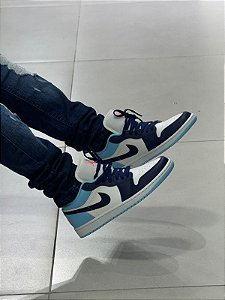 Air Jordan 1 Low - branco + azul 553558-149
