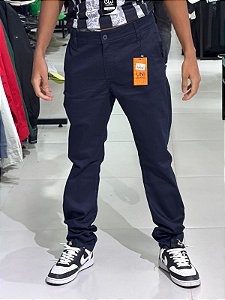 CALÇA SARJA AZUL MARINHO-UNI JEANS