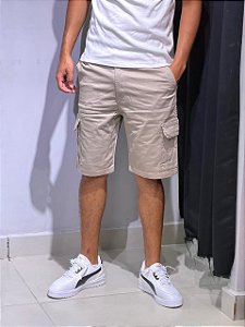 BERMUDA CARGO-UNI JEANS BEGE