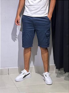 BERMUDA CARGO UNI-JEANS AZUL MARINHO