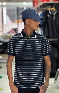 POLO TOMMY HILFIGER LISTRADA - AZUL MARINHO + VERDE