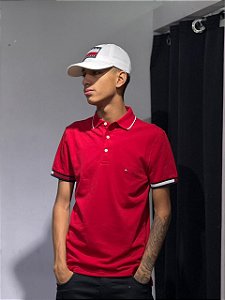POLO TOMMY HILFIGER-VERMELHA