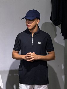 POLO AEROPOSTALE ZIPER- PRETA