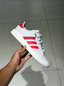 TENIS ADIDAS GRAND COURT CINZA\ VERMELHO