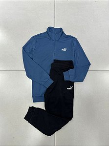 CONJUNTO PUMA TRACKSUIT MOLETOM AZUL+PRETO