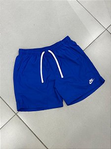 Short Nike Sportwear praia- azul royal cordao branco