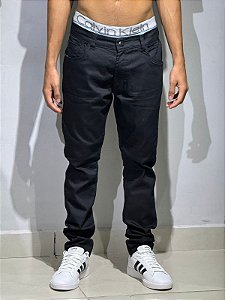 CALÇA PRETA LISA UNI JEANS 0004