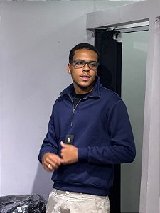 Moletom basic Half zip - azul marinho