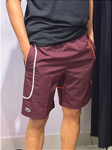 BERMUDA LACOSTE SPORT COLOR BLOCK- VINHO