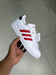 Adidas grand court 2.0 BRANCO + vermelho- FZ6363