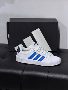 Adidas grand court base 3.0 BrancO + Azul - JP9364