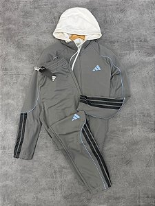 Conjunto adidas cinza + azul - KB6213