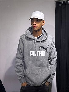 BLUSAO  PUma  ESS 2 COLOR NO 1 LOGO HOODIE FL MEDIUM GRAY HEATHER