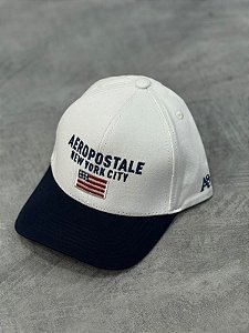 BONÉ AEROPOSTALE A87 NEW YORK CITY- BRANCO E AZUL