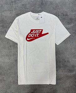 Camiseta Nike Just do it branco e vermelho