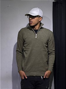SUETER 1/4 ZIP - VERDE OLIVE
