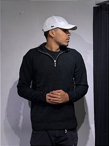 SUETER 1/4 ZIP - Preto