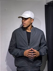 Jaqueta Bomber Nylon padrão Zara - chumbo