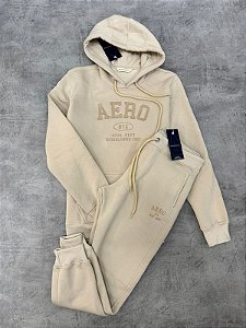Conjunto moletom AEROPOSTALE BEGE
