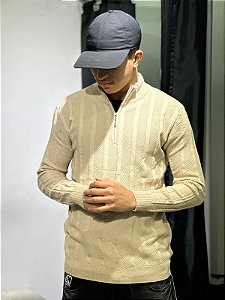 Half zip Malha Italiana (BEGE)