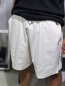 Bermuda moletom Tommy Hilfiger off white