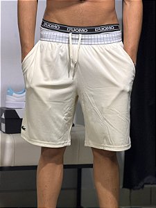 Bermuda Lacoste Sport Quadriculada (CREME)